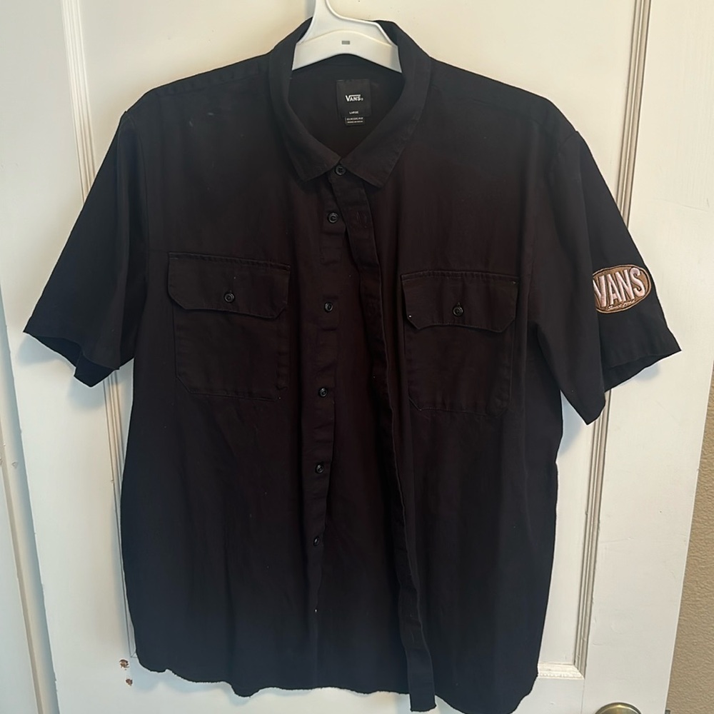 Vans Black Canvas Shirt - Size Large